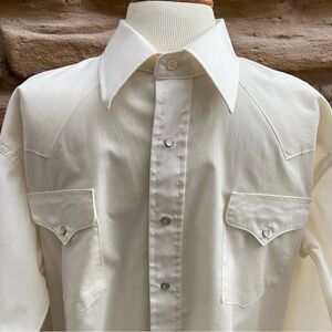 Vintage Tan Lt Weight Pearl Snap Western Rodeo Cowboy Shirt Long Sleeve No Tags